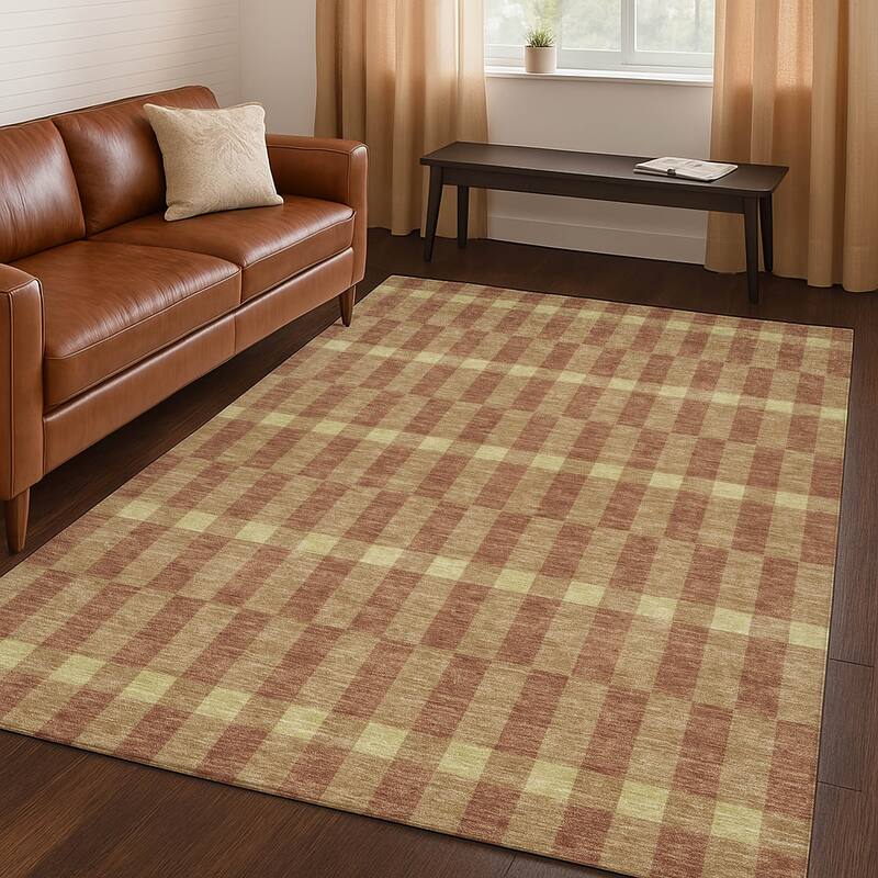 Machine Washable Indoor/ Outdoor Modern Augusta Chantille Rug