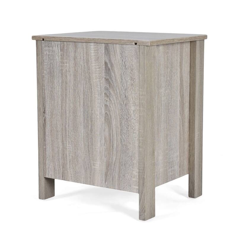 Modern Nightstand with 2 Drawers and Metal Handles by Christopher Knight Home