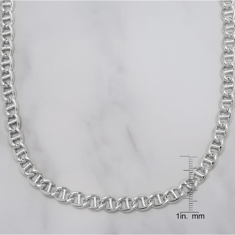 Victoria Townsend Silver Plated Thick Anchor Chain Necklace