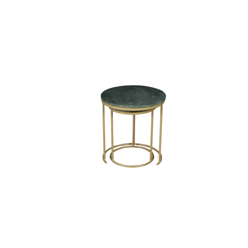Marble Nesting Coffee Table Set Of 2 With Metal Frame