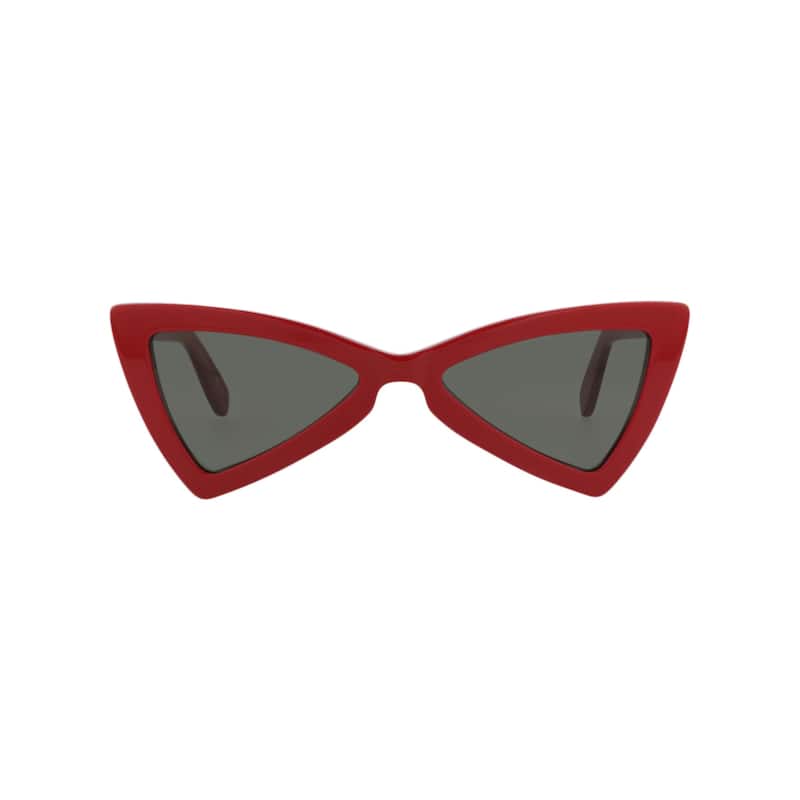 Saint Laurent Cat Eye-Frame Recycled Acetate Sunglasses - Red Red Grey - Red - Grey Lens