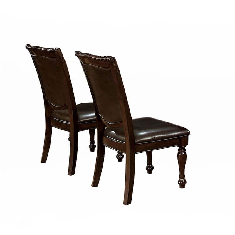 Set of 2 Leatherette Upholstered Side Chairs