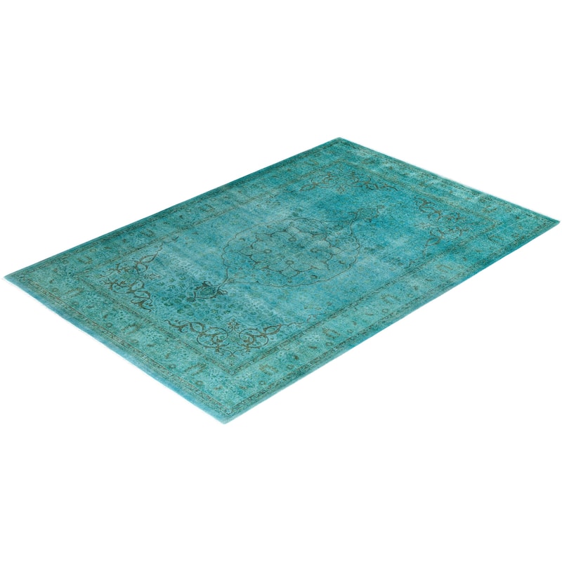 Contemporary Overdyed Wool Hand Knotted Area Rug - 5' 2" x 7' 10"
