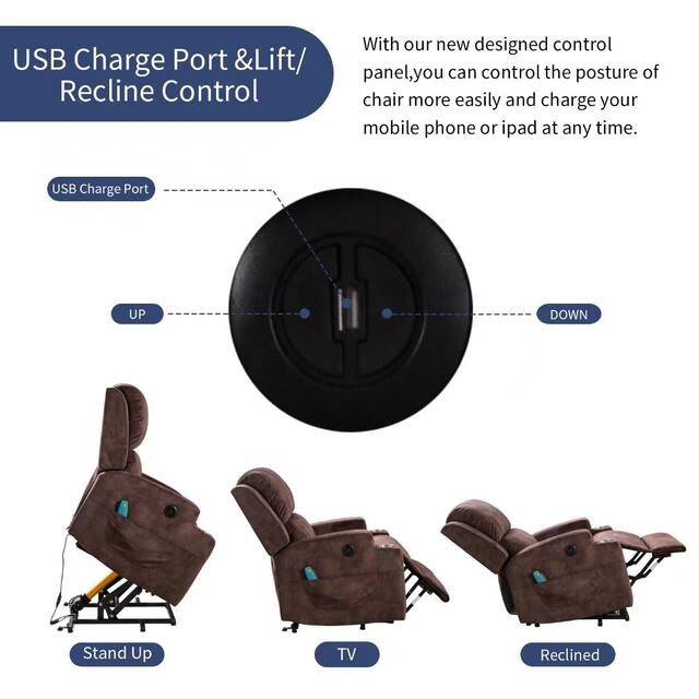 Massage Recliner Chair with Heat and Vibration Manual Sofa