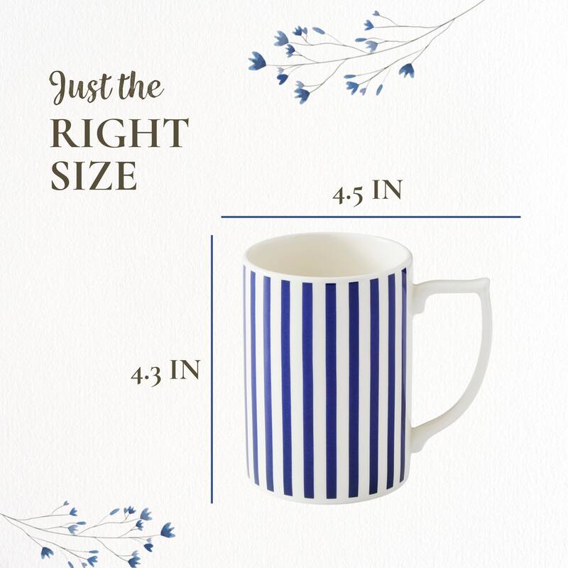Spode Set of 4 Steccato Stripe Mugs - 12 oz