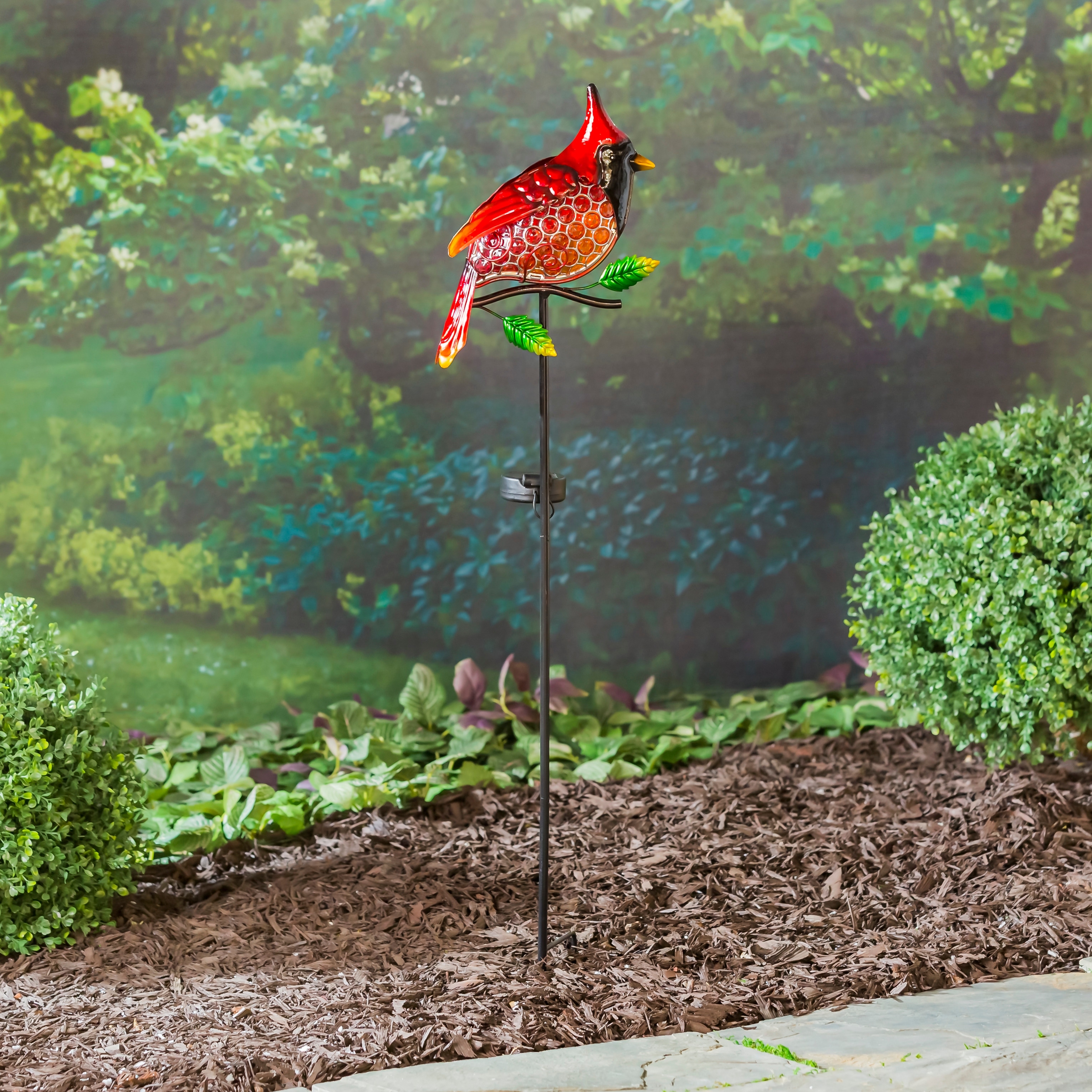 Solar cardinal garden stake on sale