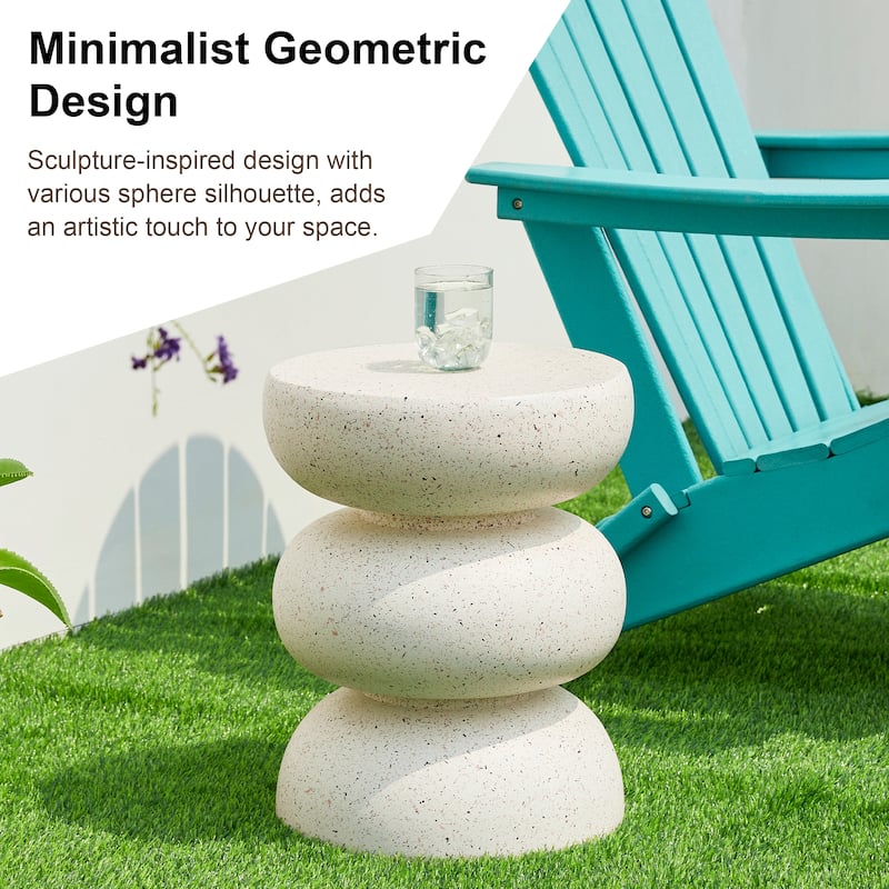 Glitzhome 18"H MGO Garden Stool or Planter Stand With Geometric Design