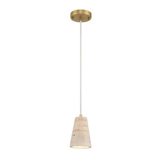 Acroma 1 - Light Natural Stone Cone Pendant Light - 1-light