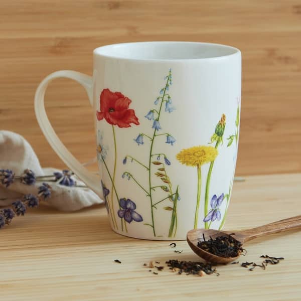 Porcelain Coffee Mugs 4 Piece Set Wildflower - Bed Bath & Beyond - 38297475