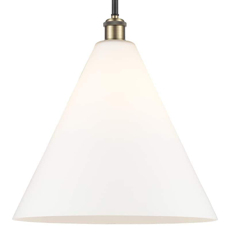 Innovations Lighting 516-1S-17-16 Berkshire Pendant Berkshire 16" Wide - Black Antique Brass / Matte White