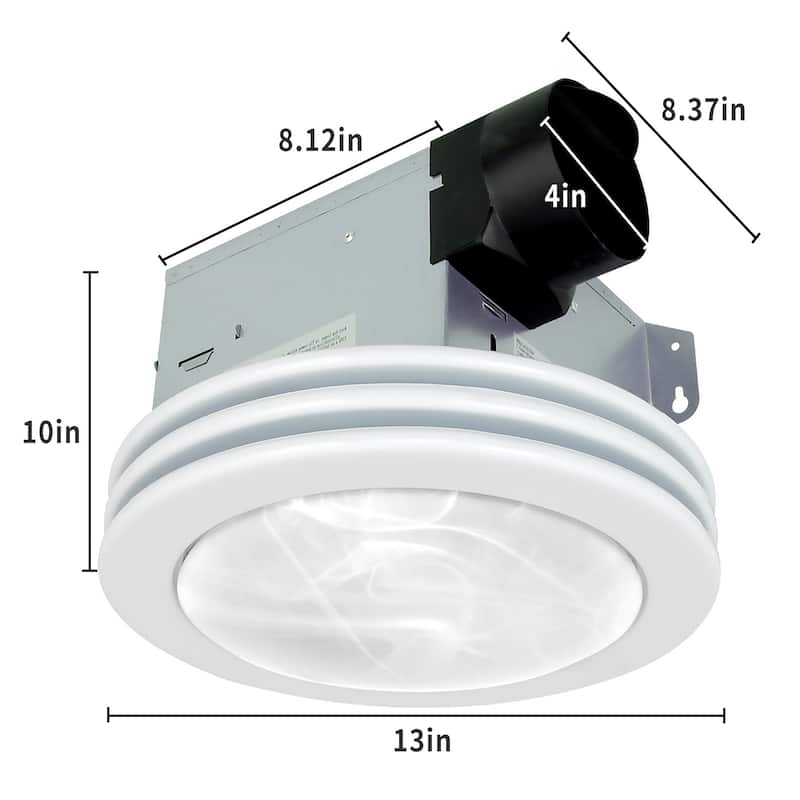 Akicon Exhaust Fan, Ultra Quiet 80 CFM 1.5 Sones Ventilation Exhaust Bathroom Fan with Light, 3 CCT LED Light, 3 Years Warranty