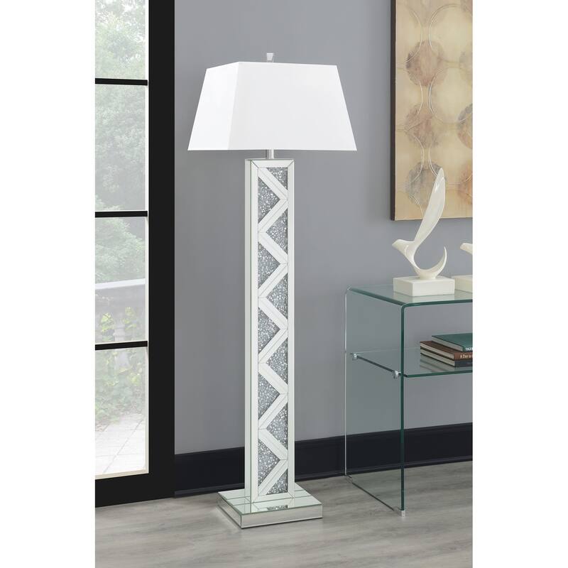 Carmen 65-inch Empire Mirrored Acrylic Floor Lamp Silver