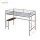 preview thumbnail 4 of 7, Silver Metal Loft Bed with Desk & Guardrails