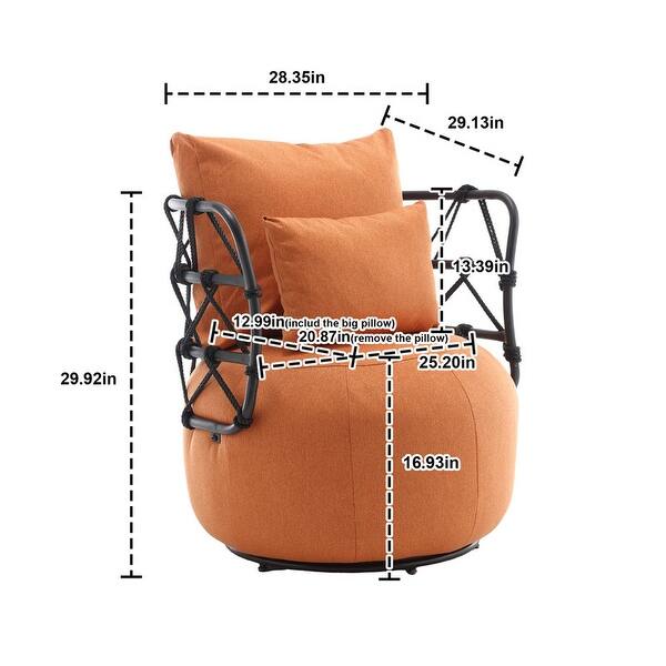 COOLMORE Upholstered Plush Living Room Chair with Metal Bracket Texture