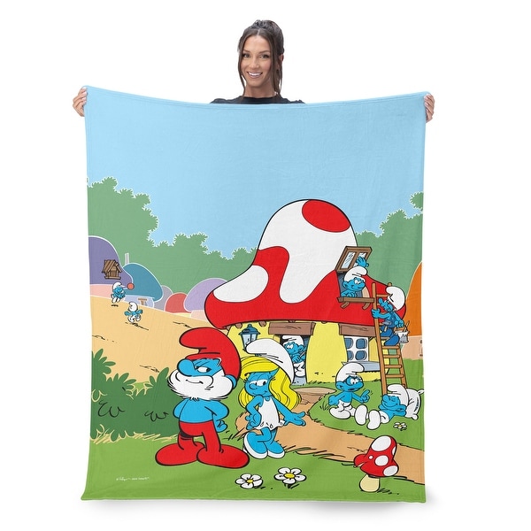 Smurfs Silk Touch Sherpa Throw Blanket - Bed Bath & Beyond - 42970656