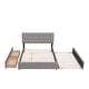 preview thumbnail 12 of 22, Queen Size Bed with 2 Storage Drawers and a Twin XL Trundle, Upholstered Platform Queen Bed Frame with Tufted Headboard