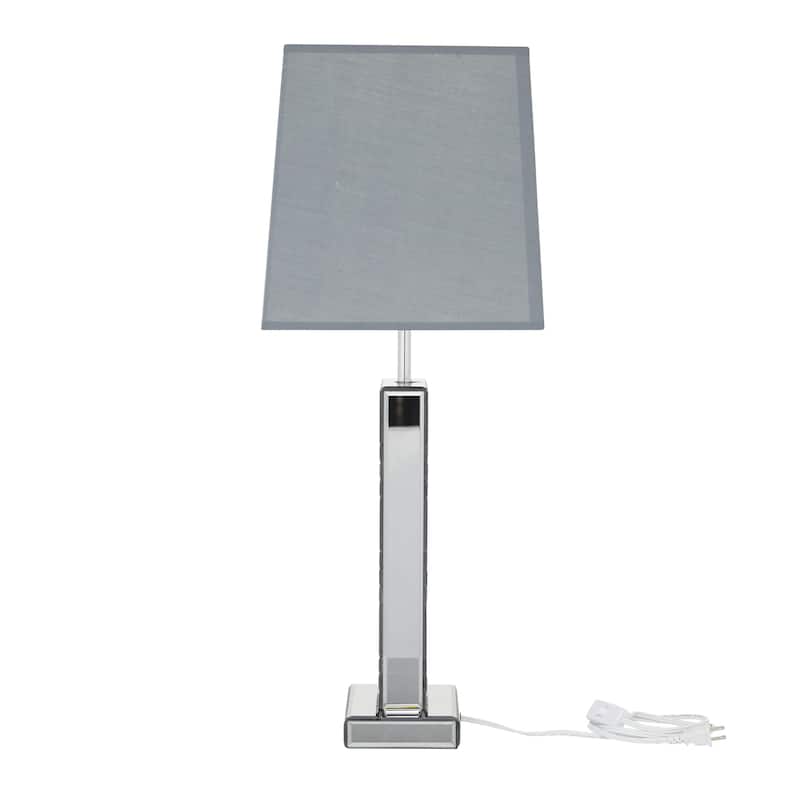 Glass Mirrored Room Table Lamp - Silver - Roche River Decor