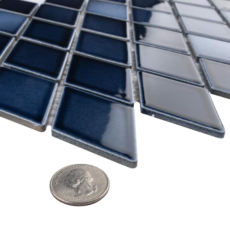 Merola Tile Hudson Kite Midnight 10-1/8" x 11-3/4" Porcelain Mosaic Floor and Wall Tile