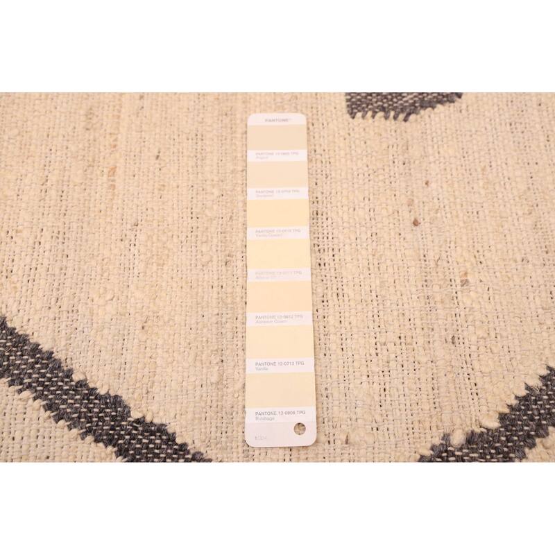 ECARPETGALLERY Flat-Weave Palas Denizli Cream Jute, Rayon Kilim - 5'4 x 7'5