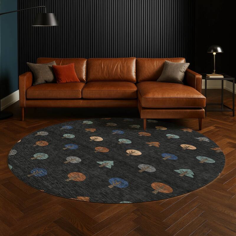 Machine Washable Indoor/ Outdoor Modern Mulvane Chantille Rug