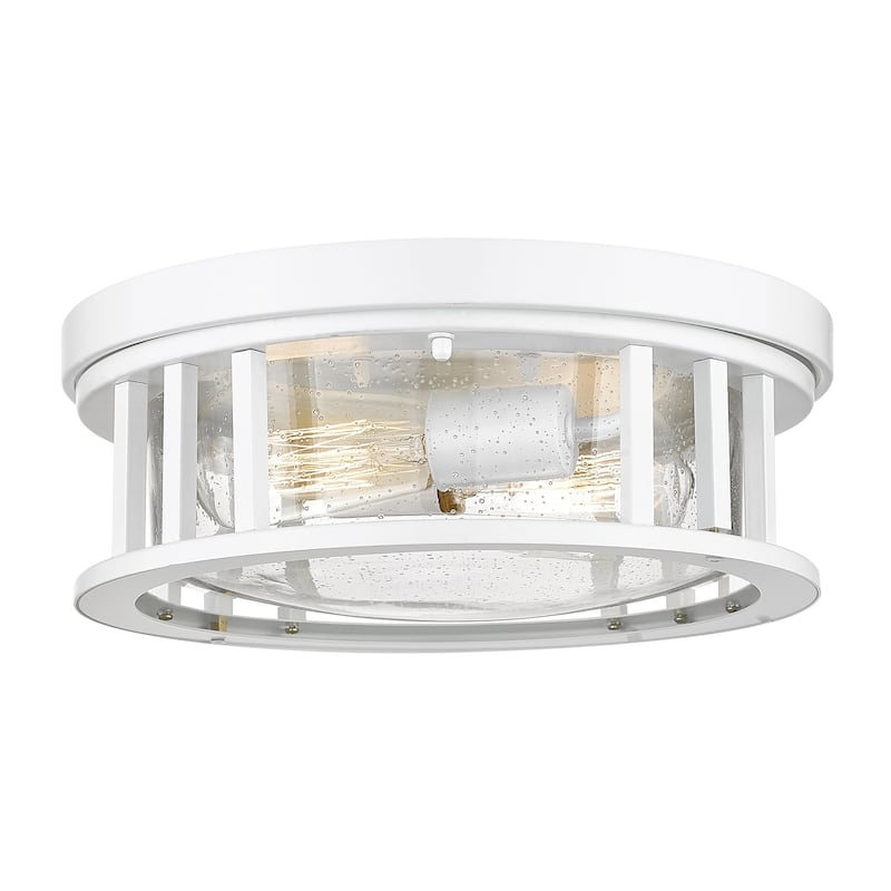 2-Light Flush Mount Ceiling Light with Seeded Glass