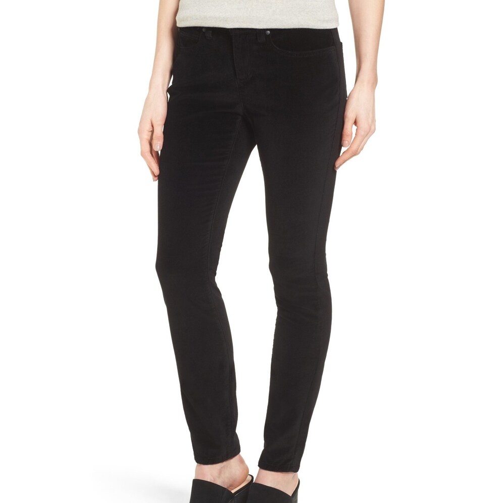 eileen fisher black velvet pants