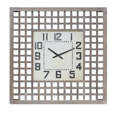 Lattice Wood Wall Clock 29.5"SQ