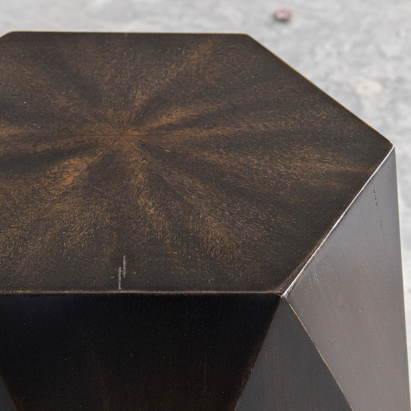 Sunburst Top Geometric Side Accent Table - 18" - Black