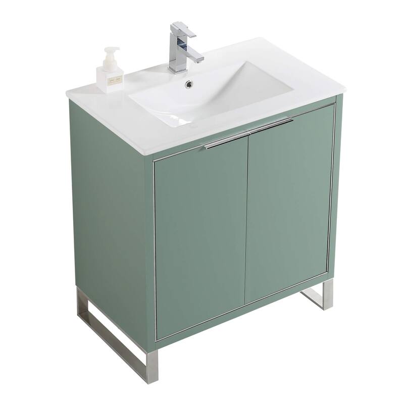 Fine Fixtures Opulence Collection Bathroom Vanity with White Ceramic Sink