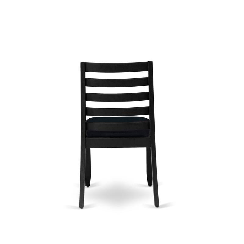 East West Furniture Dining Set Includes a Rectangular Table and Stackable Modern Chairs, Black (Pieces & Seat Type Options)