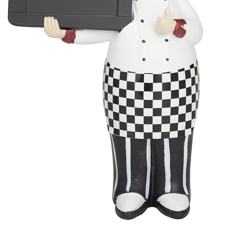 Polystone Chef Decorative Sculpture with Chalkboards - Set of 2 Black - Roche River Decor