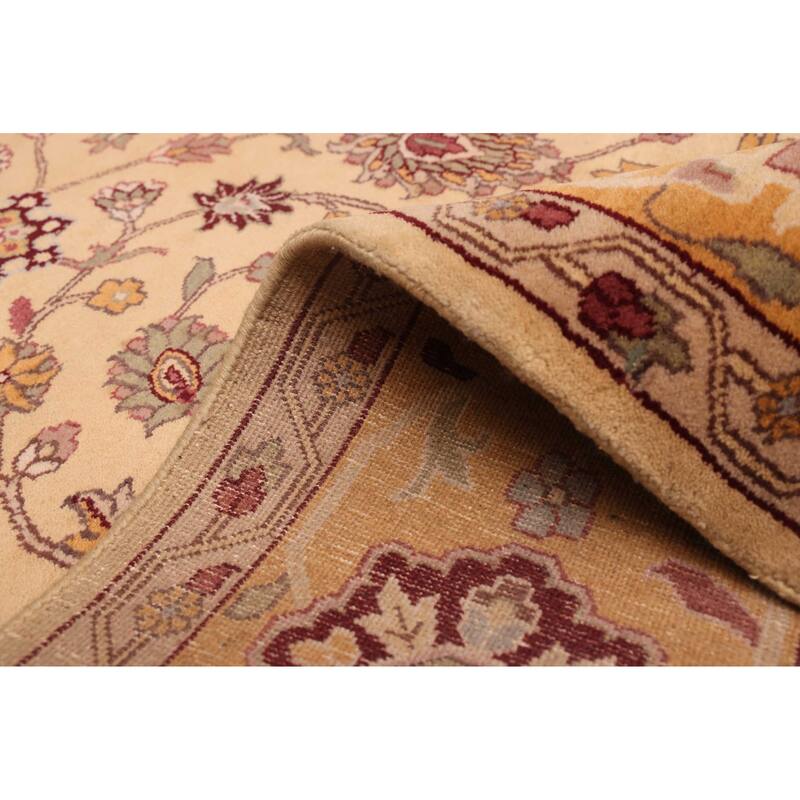 ECARPETGALLERY Hand-knotted Finest Agra Jaipur Beige Wool Rug - 6'0 x 9'3