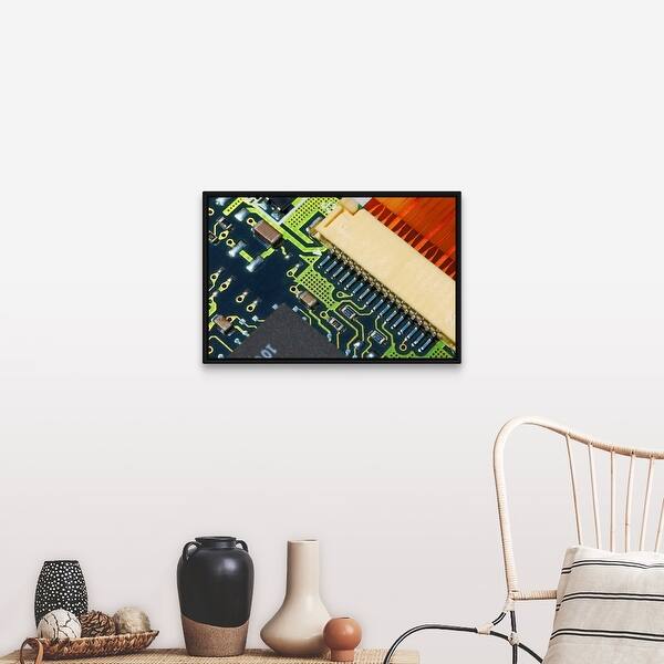 Shop Circuit Board Black Float Frame Canvas Art Overstock