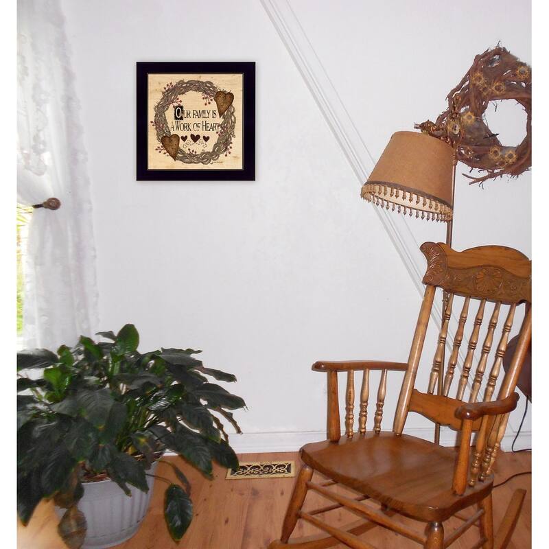 TrendyDecor4U Contemporary "Our Family is a work of the Heart" Framed Print Wall Art by Linda Spivey