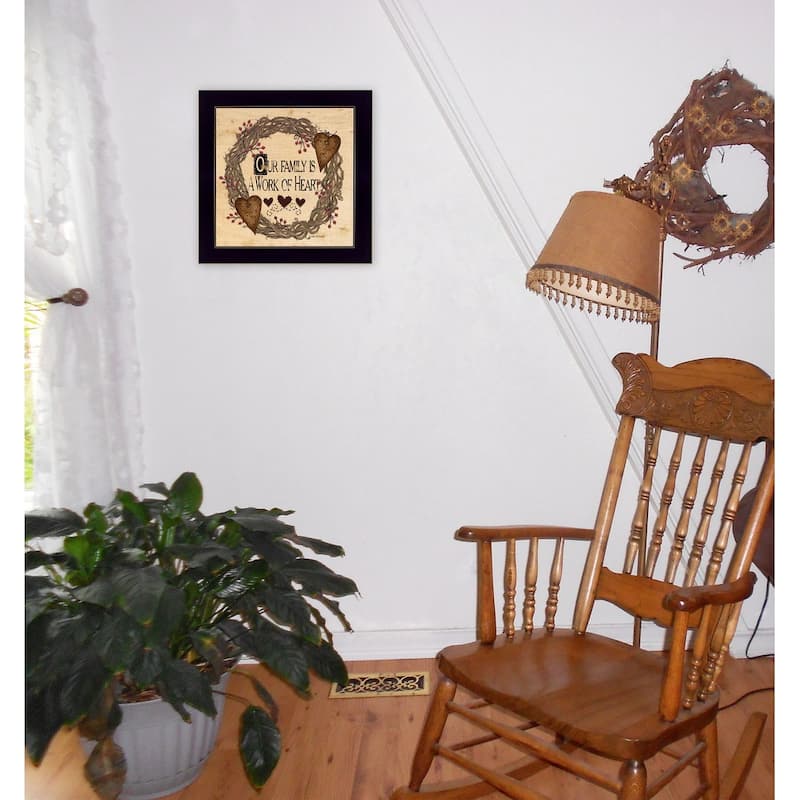 TrendyDecor4U Contemporary "Our Family is a work of the Heart" Framed Print Wall Art by Linda Spivey