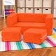 preview thumbnail 48 of 48, Jaxx Zipline Modular Kids Loveseat with Ottomans Mandarin