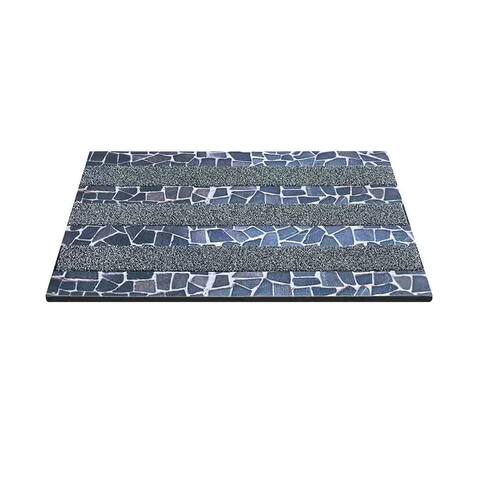 Mosaic Coir Doormat, Grey