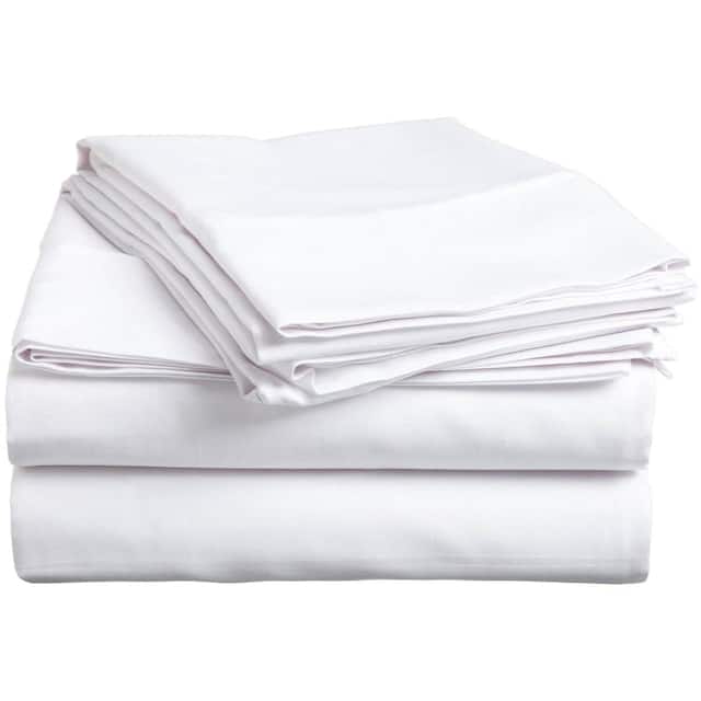 Superior Egyptian Cotton Solid Sheet or Pillow Case Set - Full - White
