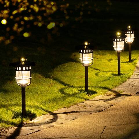 Bronze Low Voltage Solar Powered Integrated LED Metal Pathway Light - 6 Pack