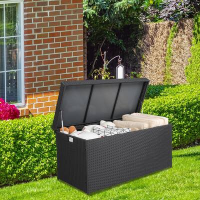 Simple Outdoor Ratton Deck Box, Practical Storage Box