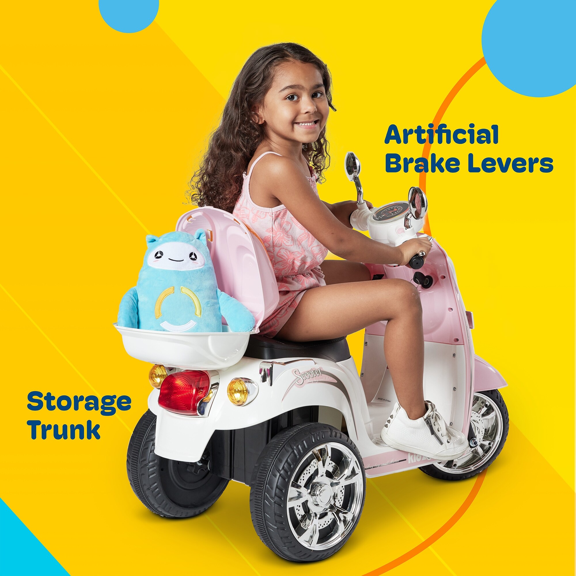 Kidzone 6V Kids Ride On Scooter Electric 3 Wheel Bicycle Light Pink On Sale Bed Bath Beyond 39503084