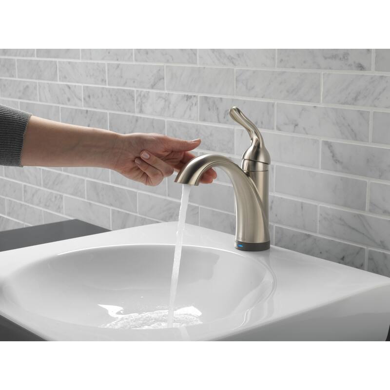 Delta Lahara Single Hole Bathroom Faucet with On/Off Touch and