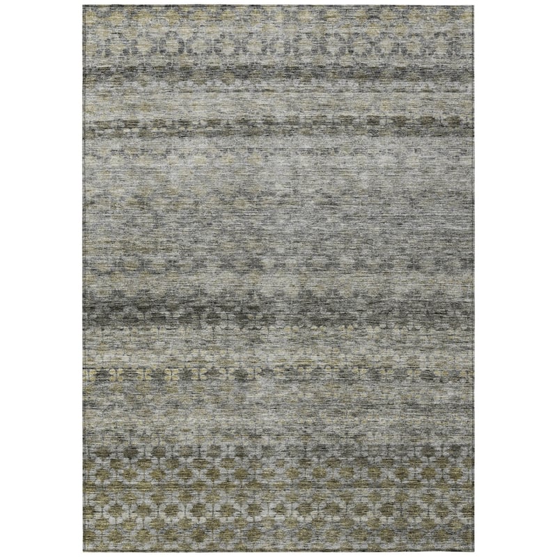 HomeRoots Striped Transitional Rectangle Outdoor Rug
