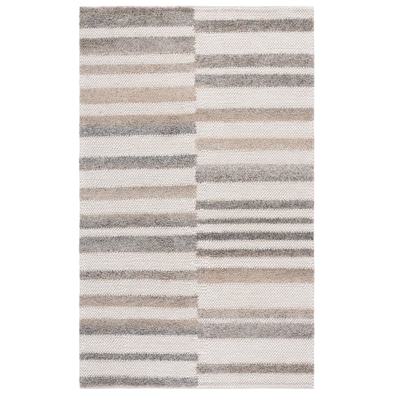SAFAVIEH Handmade Natura Morane Wool Rug - Taupe/Ivory - 4' x 6'