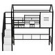 preview thumbnail 8 of 12, Stylish and House Design Loft Bed with a Roof, a Window and Shelves, Sturdy Metal Frame, Black