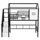 preview thumbnail 8 of 27, Twin Metal Loft Bed With Roof Design And A Storage Box, With Storage Case, Sturdy Metal Frame,Easy Assembly, Black