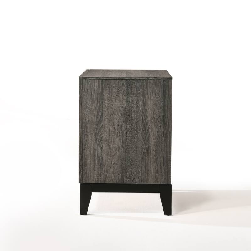 Sleek Modern 2-Drawer Nightstand with Smooth Metal Glide Drawers