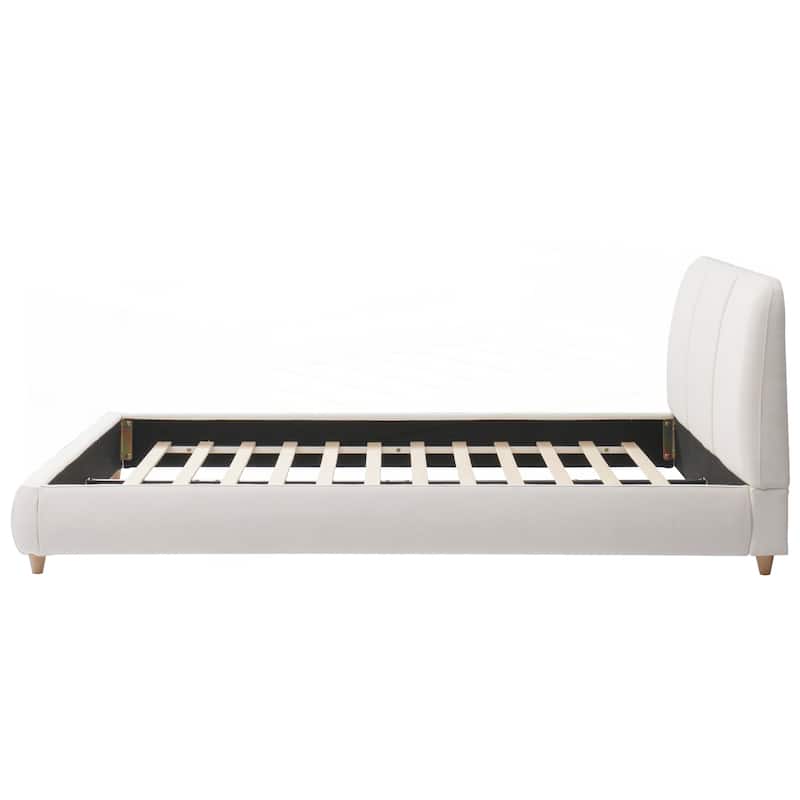 King Size Modern Upholstered Bed Frame with Linen Fabric