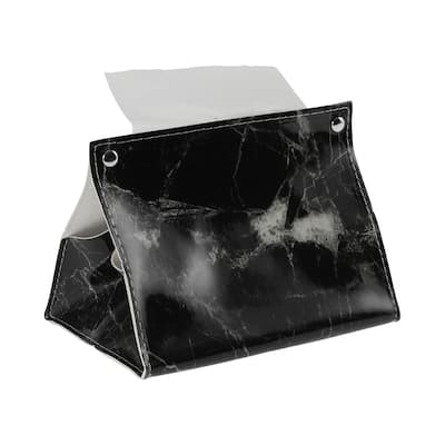 1 Pcs Portable Marble Pattern Tissue Box Cover for Living Room Table Desk