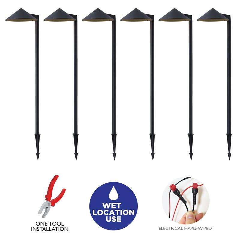 C Cattleya Low-Voltage Matte Black Aluminum 3000K LED Outdoor Path Light